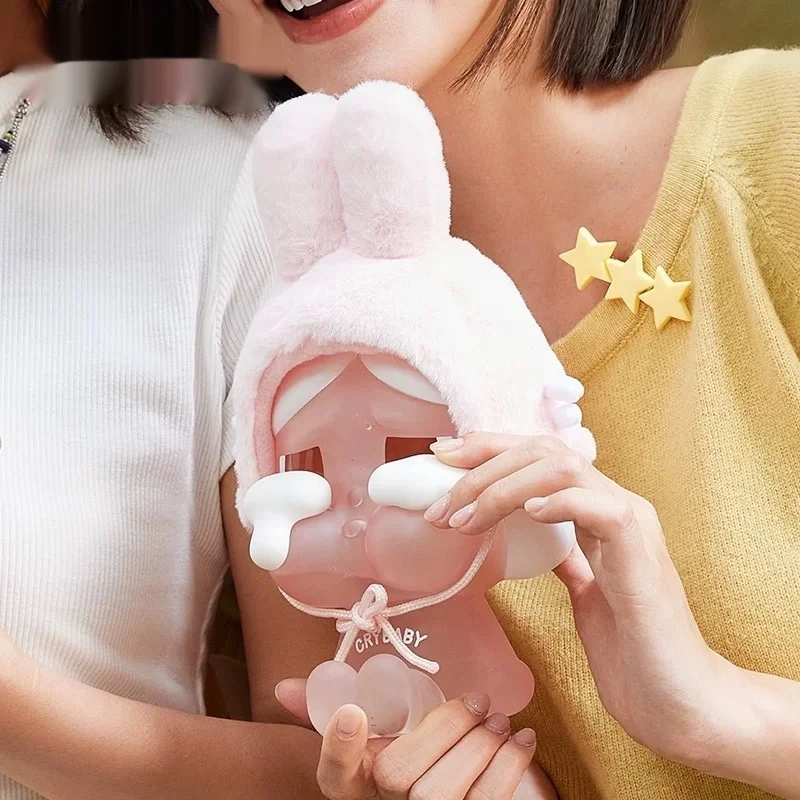 Crybaby Crying Again Series Pink Plush Straw Cup Crying Rabbit Creative Trend Periphery Water Cup Girls Xmas Girl Surprise Gift