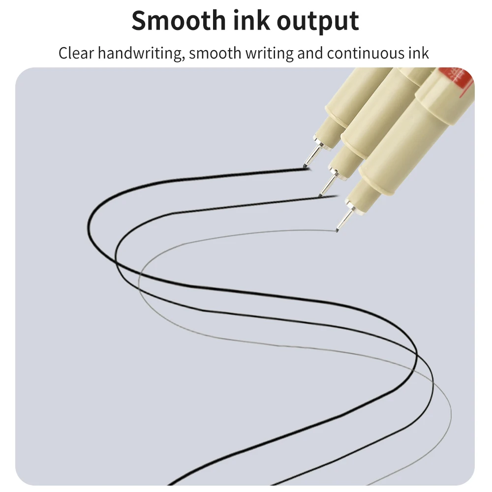 TISHRIC-Bolígrafo de dibujo de Micron, delineador de aguja fino, rotulador de arte, rotulador de firma dibujado a mano, resistente al agua