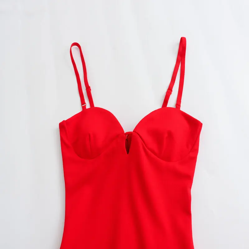 

Новое летнее сексуальное красное длинное платье миди с разрезом на бретельках, облегающее платье, женское вечернее платье Faion 2024, вечернее платье