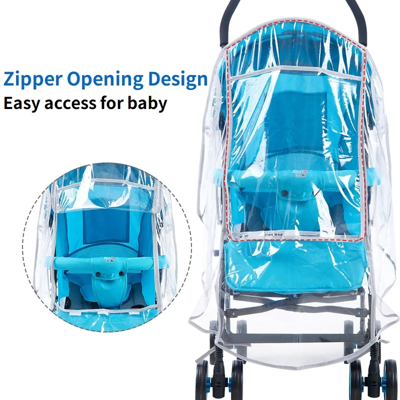 Universal Stroller Rain Cover Baby Car Wind Dust Shield Transparent Waterproof Breathable Trolley Umbrella Raincoat Accessories