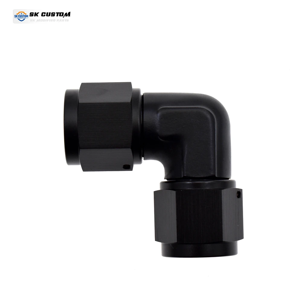 

Universal Oil Pipe Interface Fuel Adapter FEMALE to FEMALE Swivel Elbow Hose Fittings 90° AN6 AN8 AN10