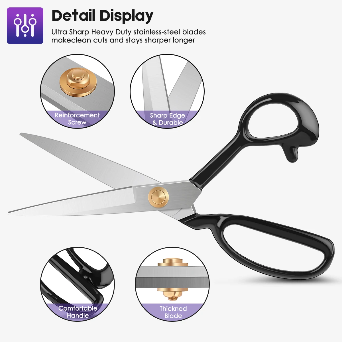 Sewing Scissors, Fabric Scissors,Professional All Purpose Heavy Duty Ultra Sharp Scissors Tailor Dressmaker Art Craft