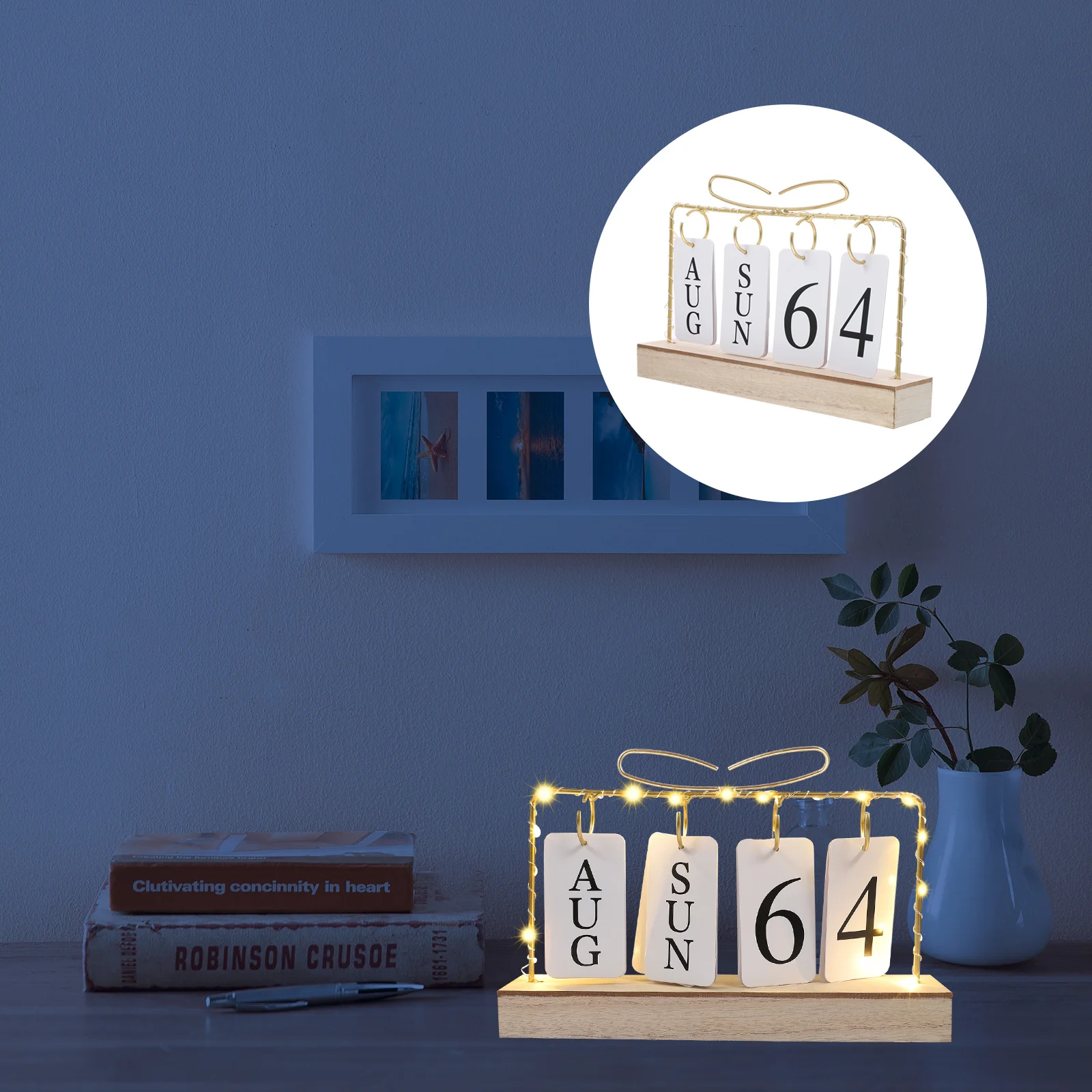 

Настольный календарь с подсветкой: уникальный деревянный декор для дома, офиса, общежития, напоминание о дате