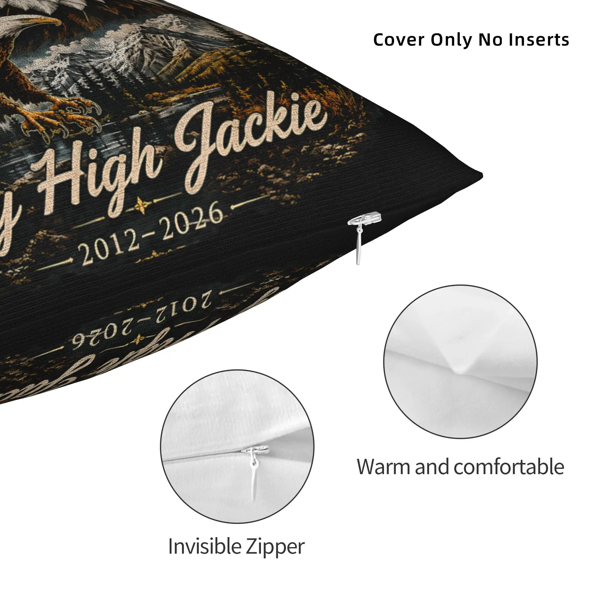 Printed Jackie The Big-Bear Eagle Pillowcase Fabric Cushion Cover Decorations Supports California Wildlife Pillow Case Cover