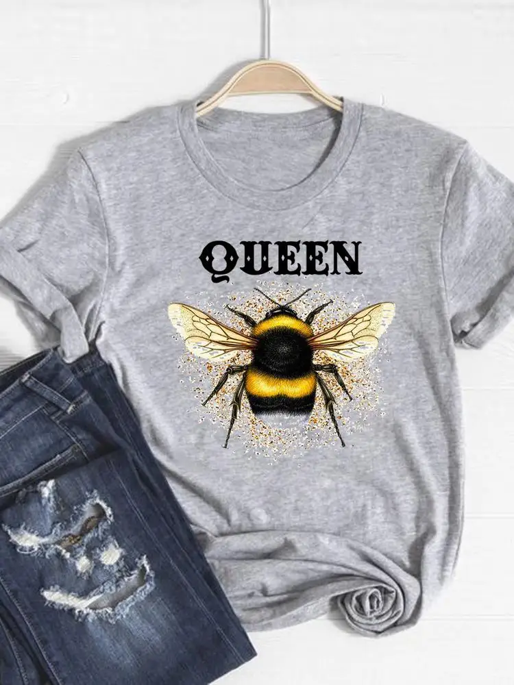 

Bee Watercolor Trend Cute Tee Basic Clothing Women Clothes Print T Shirt Summer Top Fashion Short Sleeve Graphic T-shirt