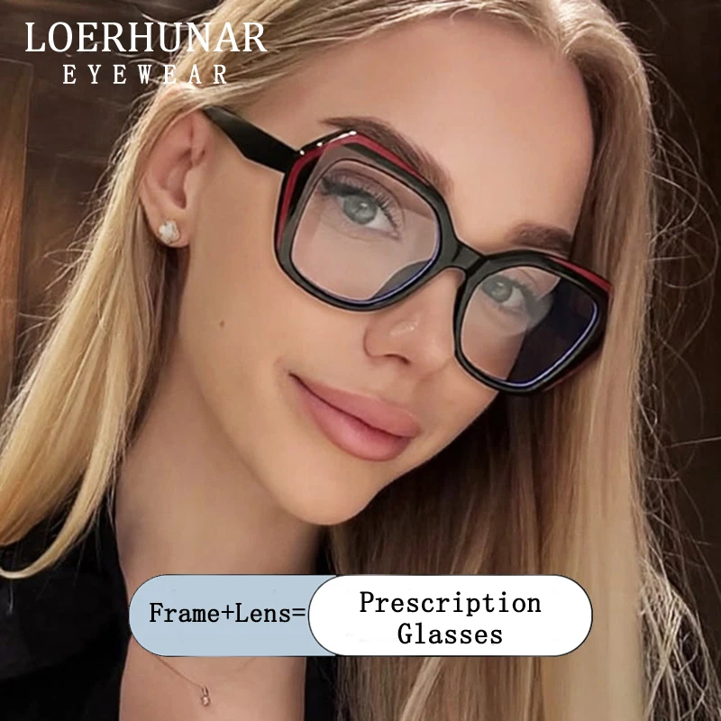 

New Brand Design Fashion Women Color-matching Frame Photochromic Prescription Glasses Anti Blue Light Hyperopia Myopia Eyewear