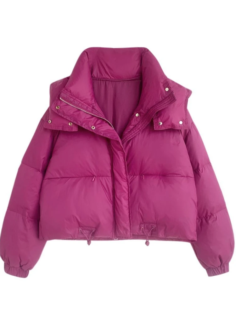 White Duck Down Direct Sales Fashion Short Down Jacket Women  and Thin and Tall Hooded Small Bread Clothes Winter Beauty Fashion