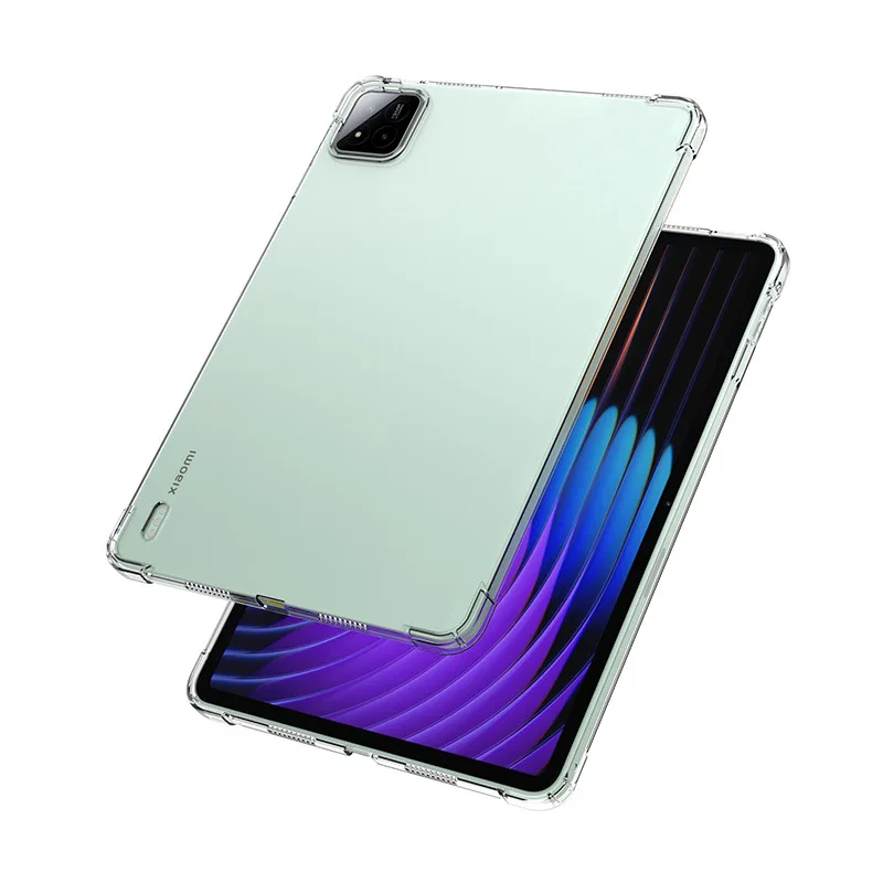 For Xiaomi Pad 7 6 5 6S Pro 12.4 max Poco Pad Slim Soft TPU Silicone Transparent Case Shockproof Back Cover