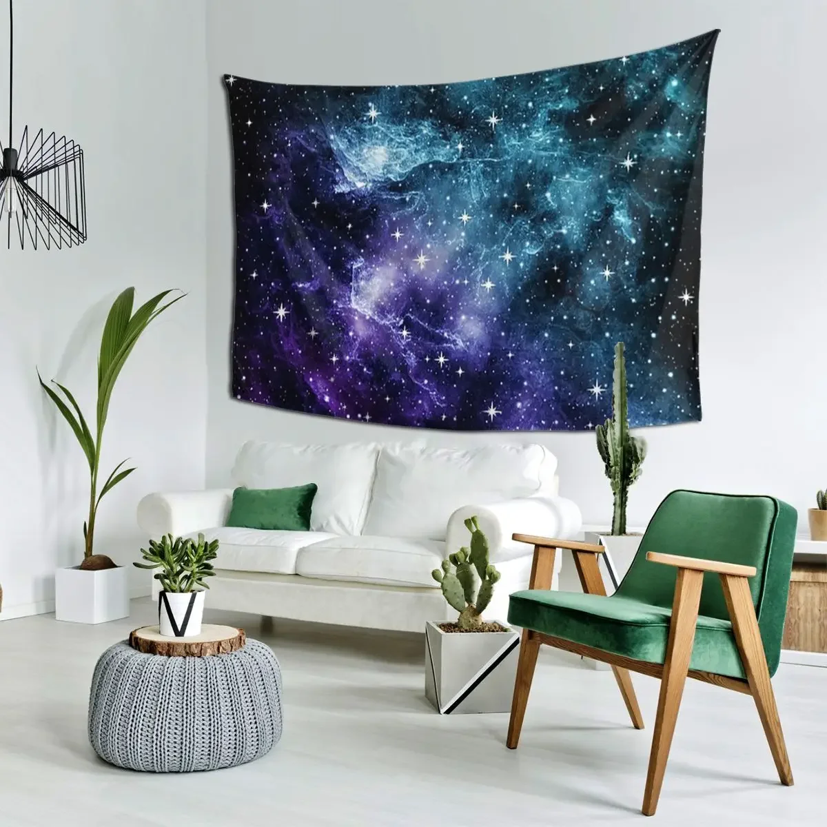 Teal Purple Galaxy Nebula Dream Tapestry Funny Wall Hanging Aesthetic Home Decor Tapestries for Living Room Bedroom Dorm Room