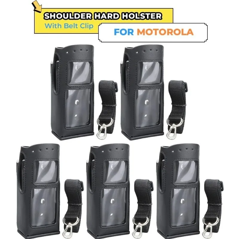 

5PC Hard PU Leather Holster Case and Belt Clip for Motorola Tetra MTP850 MTH600 MTH650 MTH800 MTH850 Radio Protective Sleeve Bag
