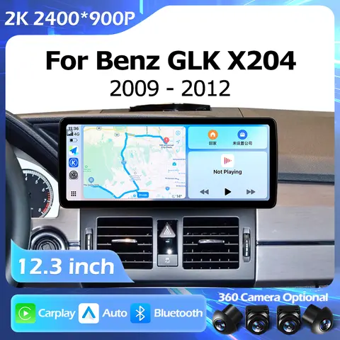 메르세데스 벤츠 GLK X204 2009-2012용 카플레이 12.3인치 지능형 멀티미디어 터치스크린 안드로이드 오토 GPS 네비게이터 WIFI BT