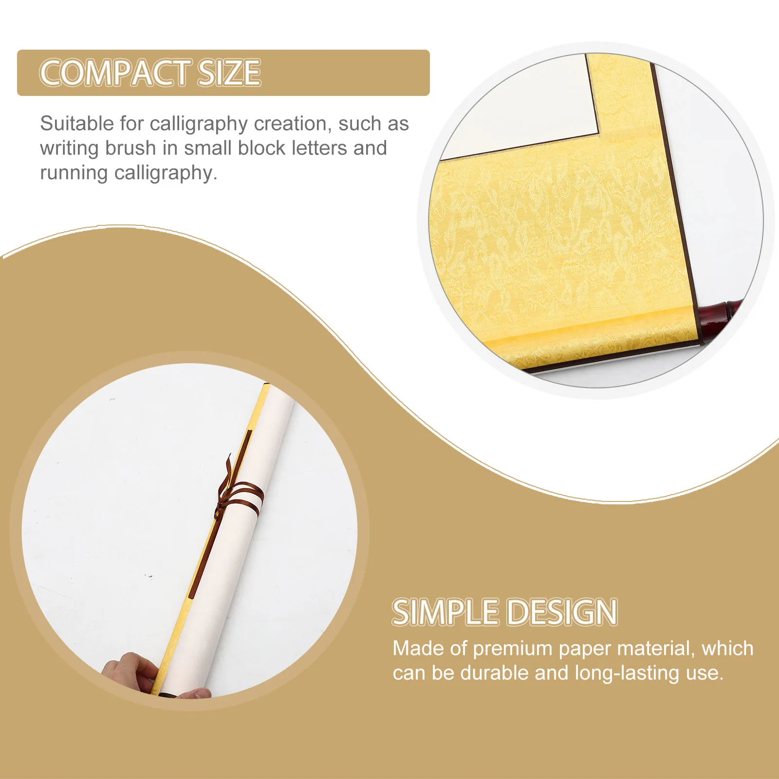 2 Pcs Blank Scroll Drawing Parchment Chinese Calligraphy Paper for Painting Writing