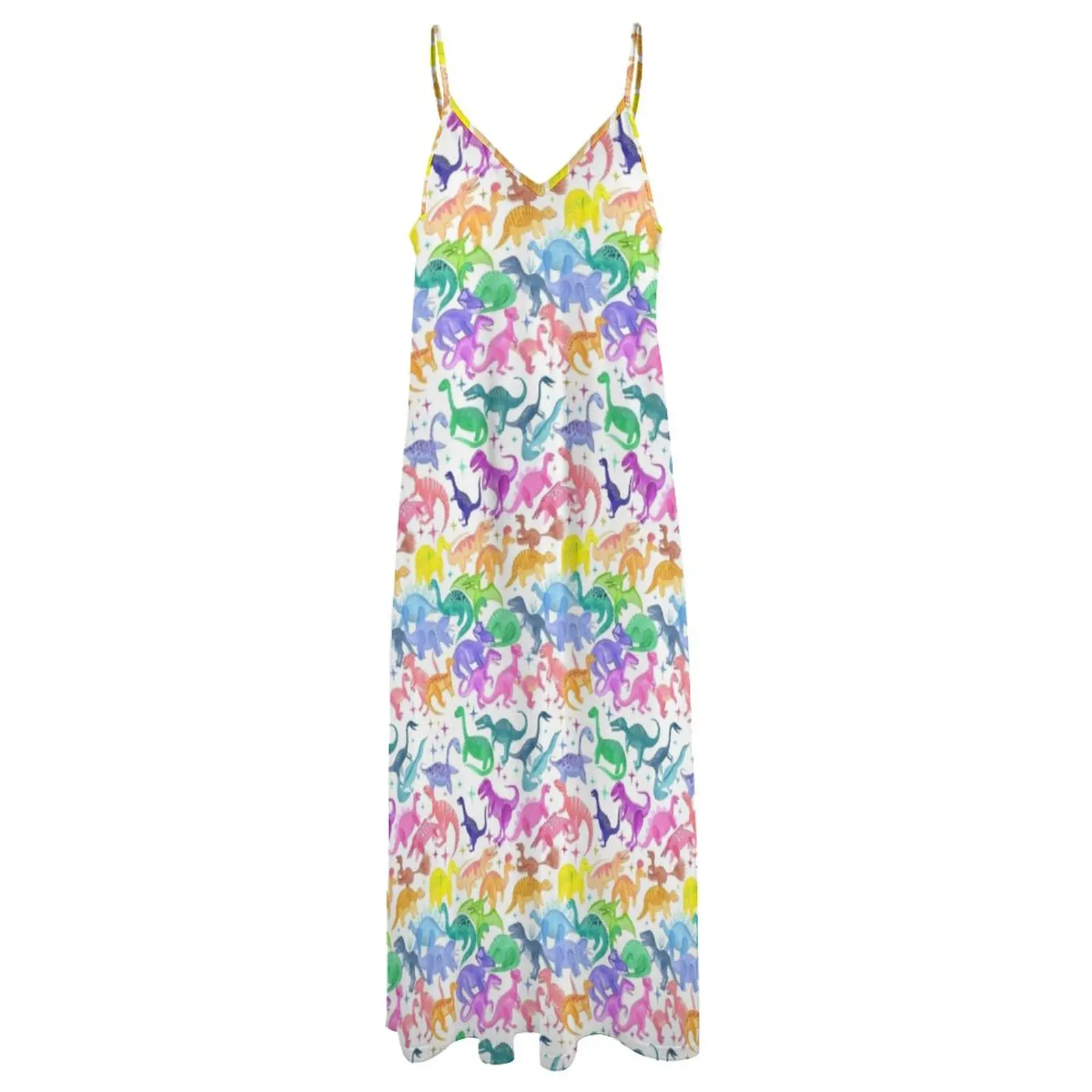 Roarsome Rainbow Dinosaur Alphabet Sleeveless Dress evening dress dress summer 2024 women