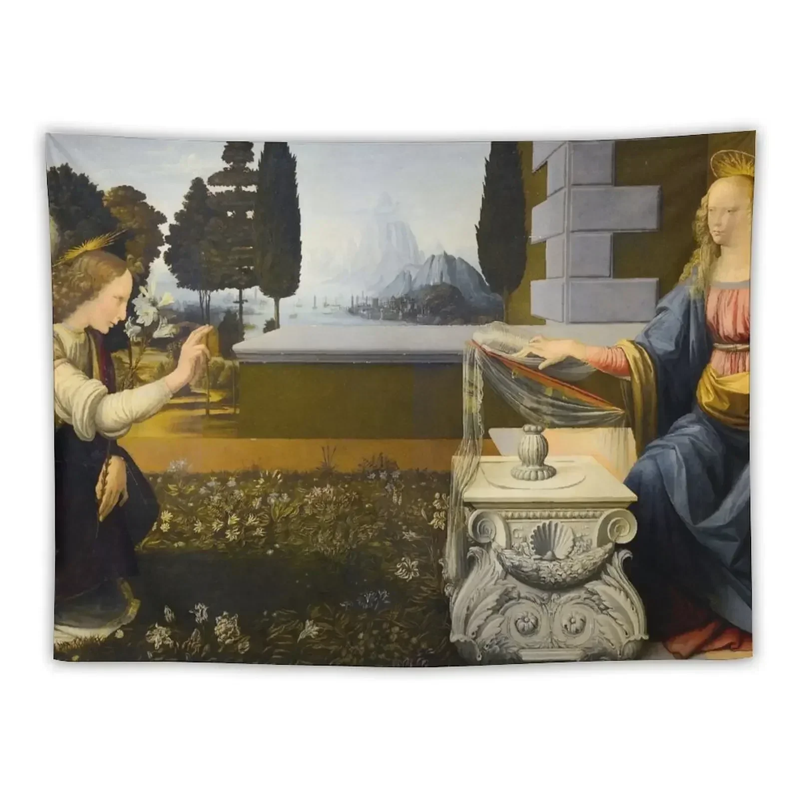 Annunciation - Leonardo Da Vinci Tapestry Room Decor For Girls Wall Decoration Tapestry