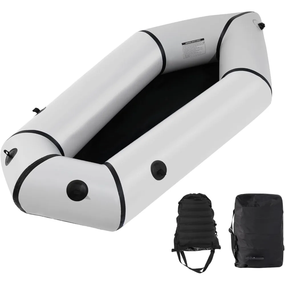 

Inflatable Packraft Kayak for Adults, Lightweight TPU Canoe (210D), Portable 1-Person Watercraft for Kayaking