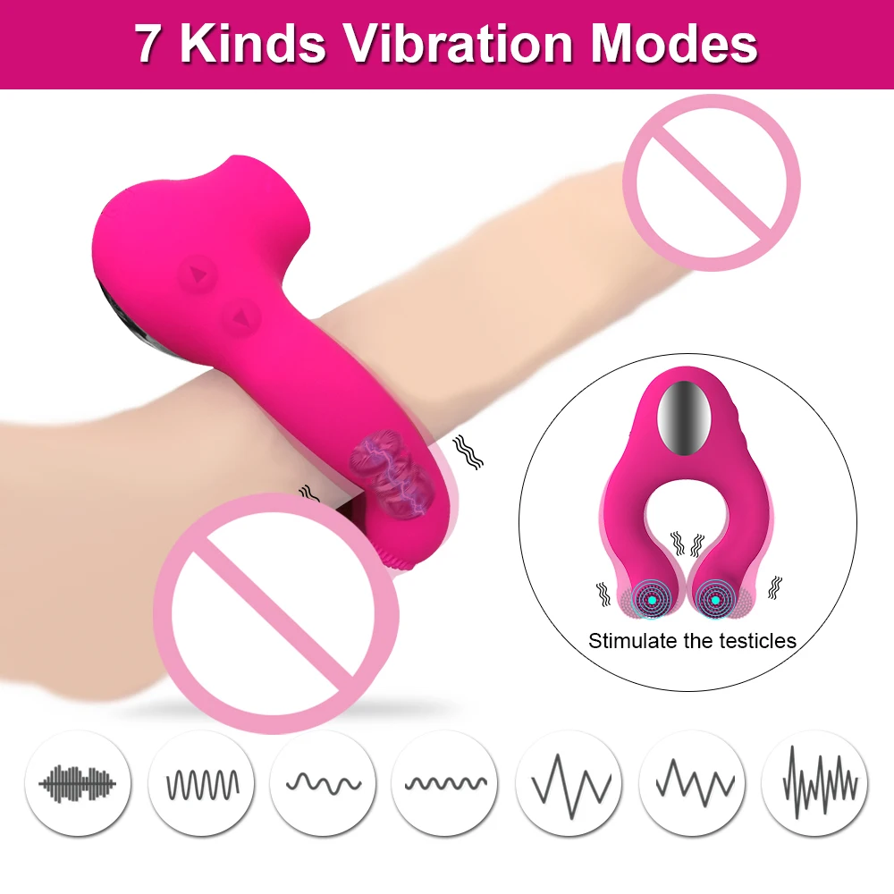 Vibrator Cock Rings Sucking Penis Ring Cockring Sex Toys for Men Couple Rings Penisring Toys for Adults 18 Clitoral Stimulation