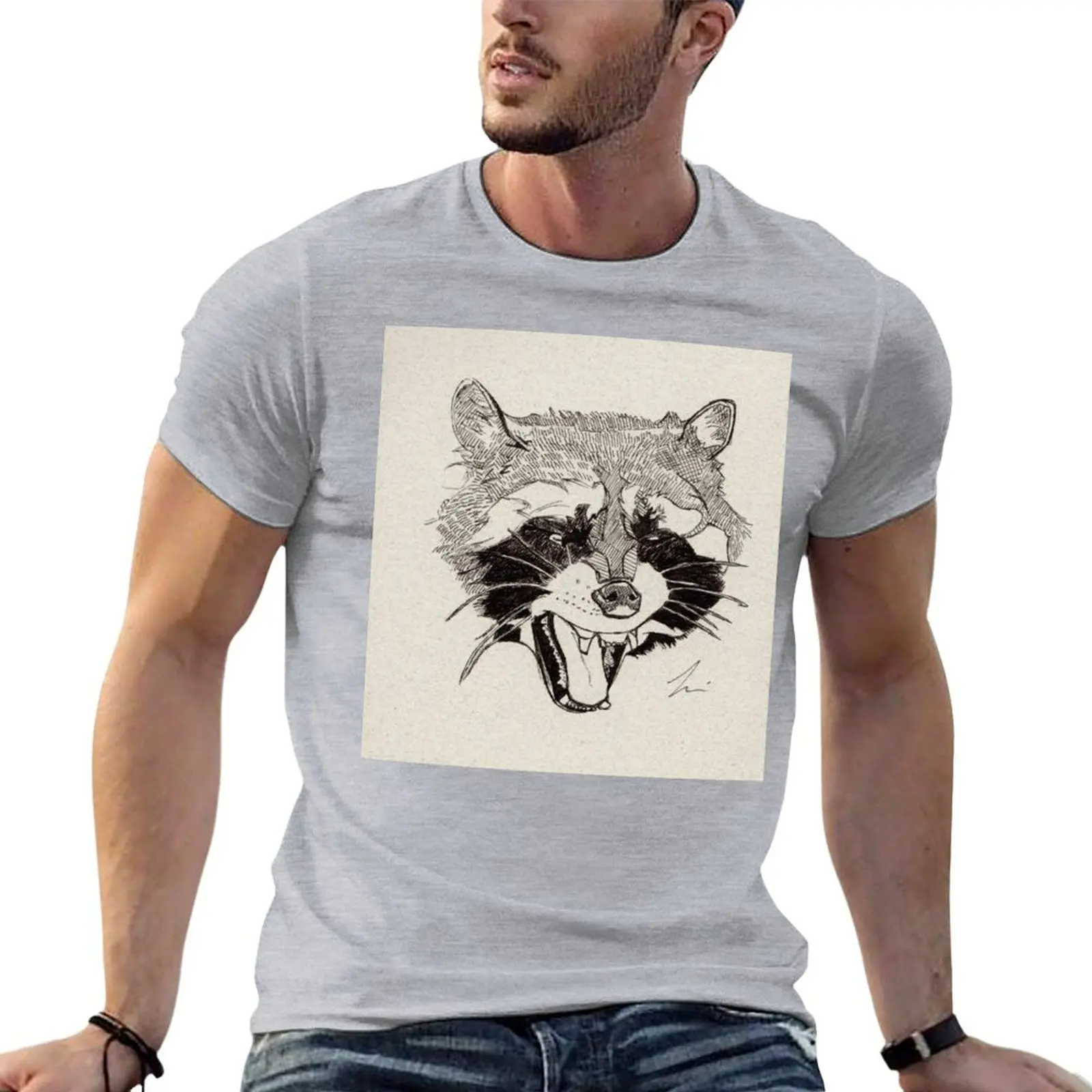 

Rockin' Raccoon T-shirt for a boy summer tops shirts graphic tees summer top Short sleeve tee men