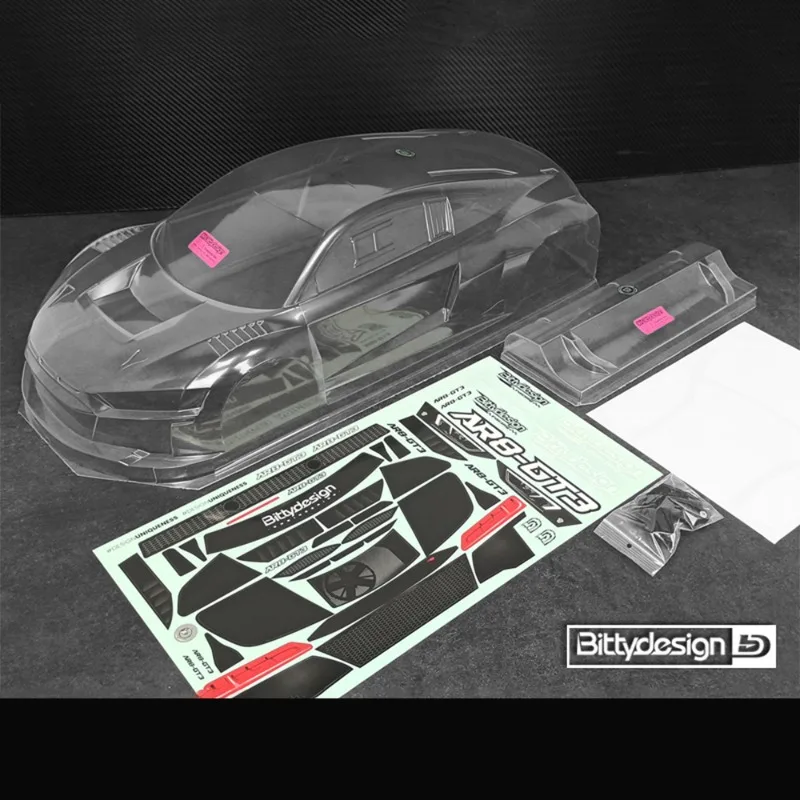 BittyDesign 1/7 AR8-GT3 هيكل سيارة RC شفاف مع شارات، يناسب مخالفة Arrma وملحقات سيارة سباق F1 Rc بلا حدود