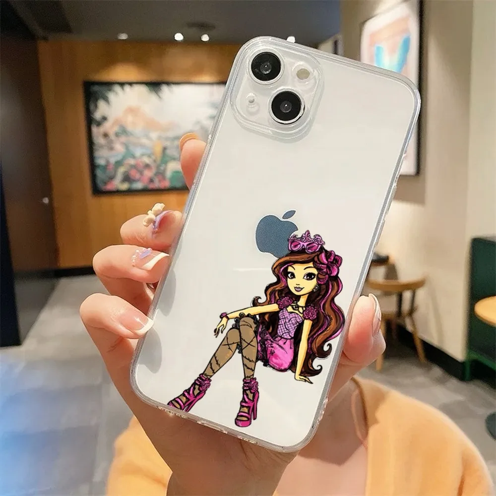 Animation E-Ever After High Phone Case For Iphone 16 15 11 13 14 Pro Max 7 8 Plus X Xr Xs Max Se2020 12mini Transparent Cover