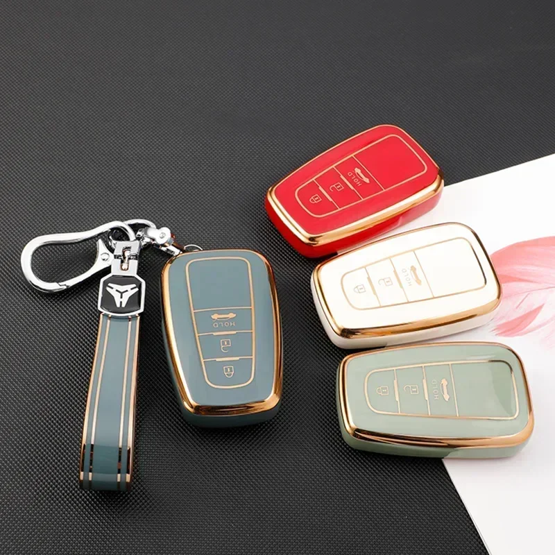 TPU Car Key Case Cover for Toyota Avalon Camry Corolla C-HR Highlander RAV4 Prius Altis 2 3 Buttons Auto Accessories