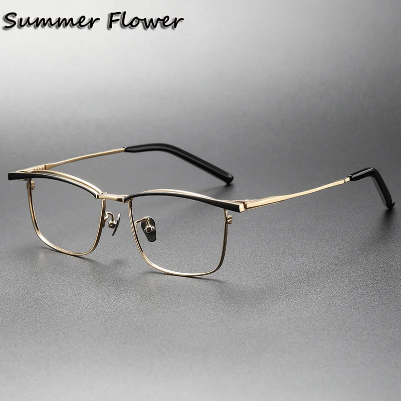 

145mm Gentlemen Eyeglasses Brand Design Pure Titanium IP High End Optical Glasses Frame Men Ultra Light Glasses for Computer