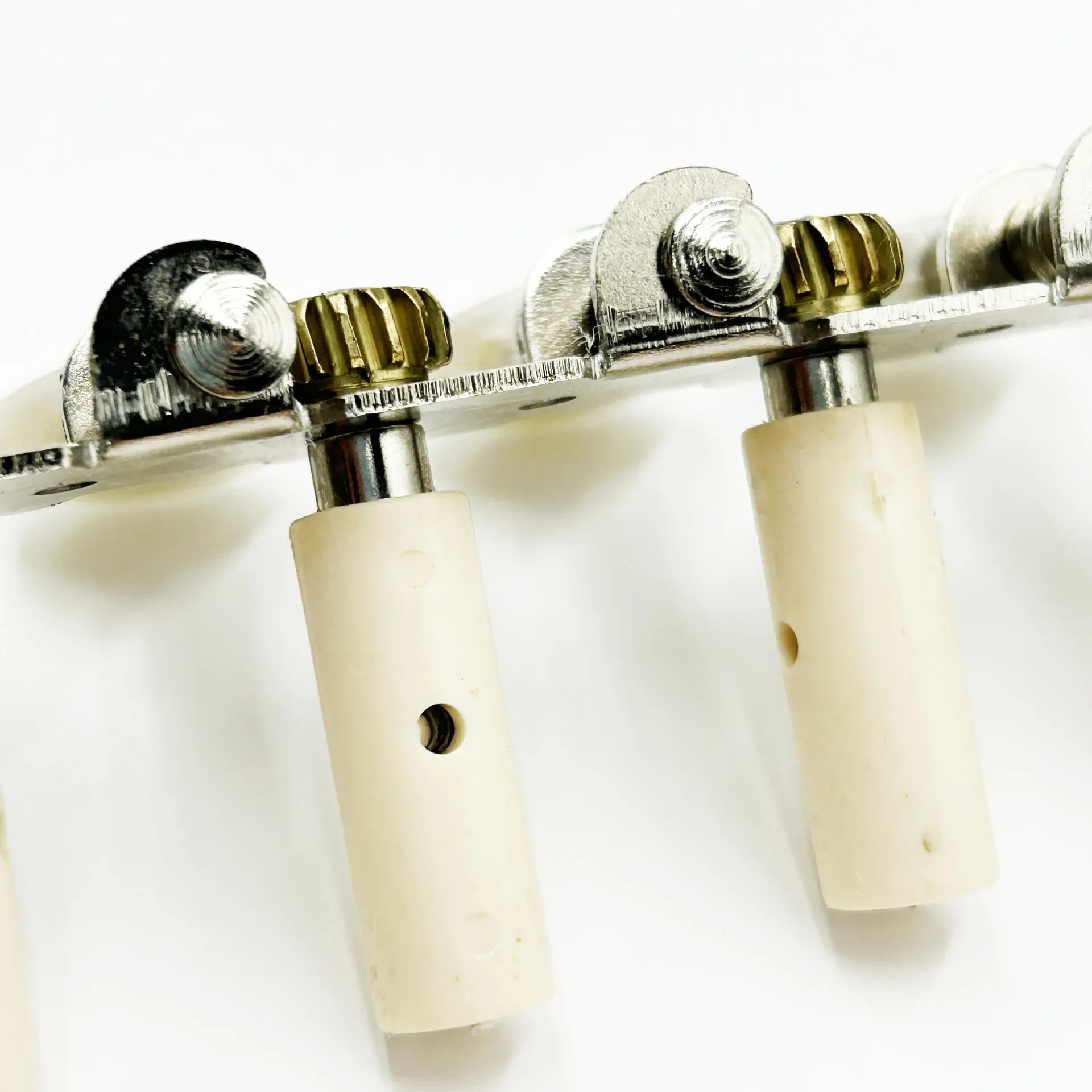 Silver 6-Unit 12-String Guitar Tuning Pegs Small Round Head Plastic Post Tuners 6-Position Machine Heads Guitar Parts