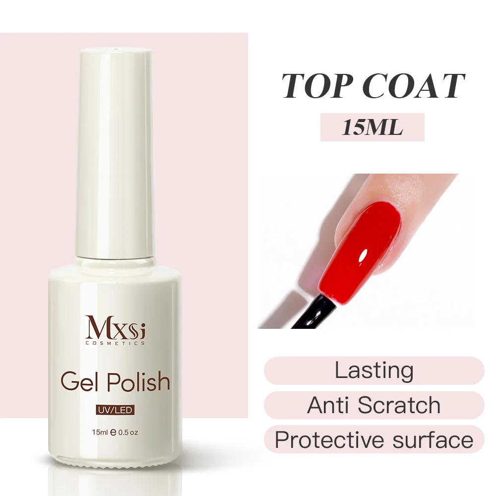 Mxsi 3 個ネイルジェルポリッシュセット 15 ミリリットル機能性ジェルアシッドフリープライマーベースコートソークオフ UV LED ノーワイプ強化トップコートキット