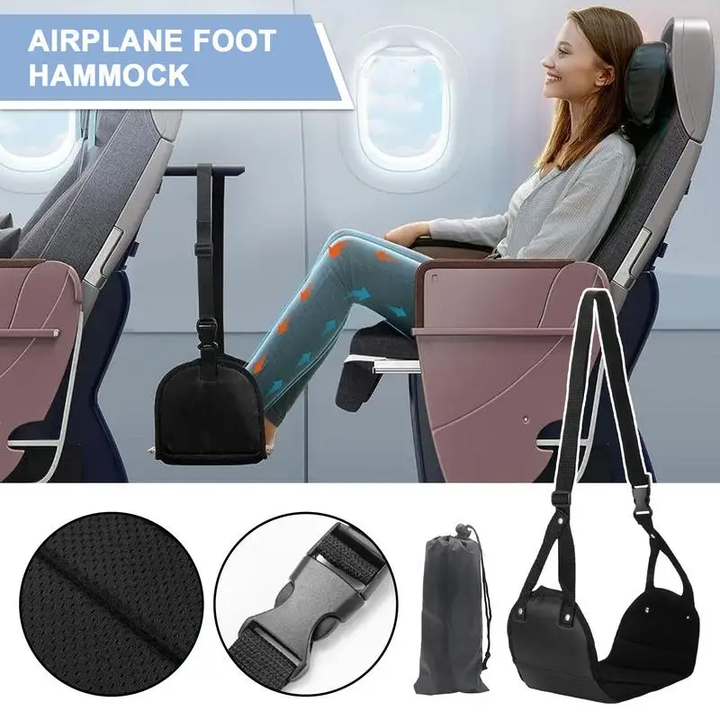 

Airplane Foot Hammock Plane Footrest Hammock Adjustable Height Feet Hanger For Air Travel Vehicle High-Speed Rail Footrest