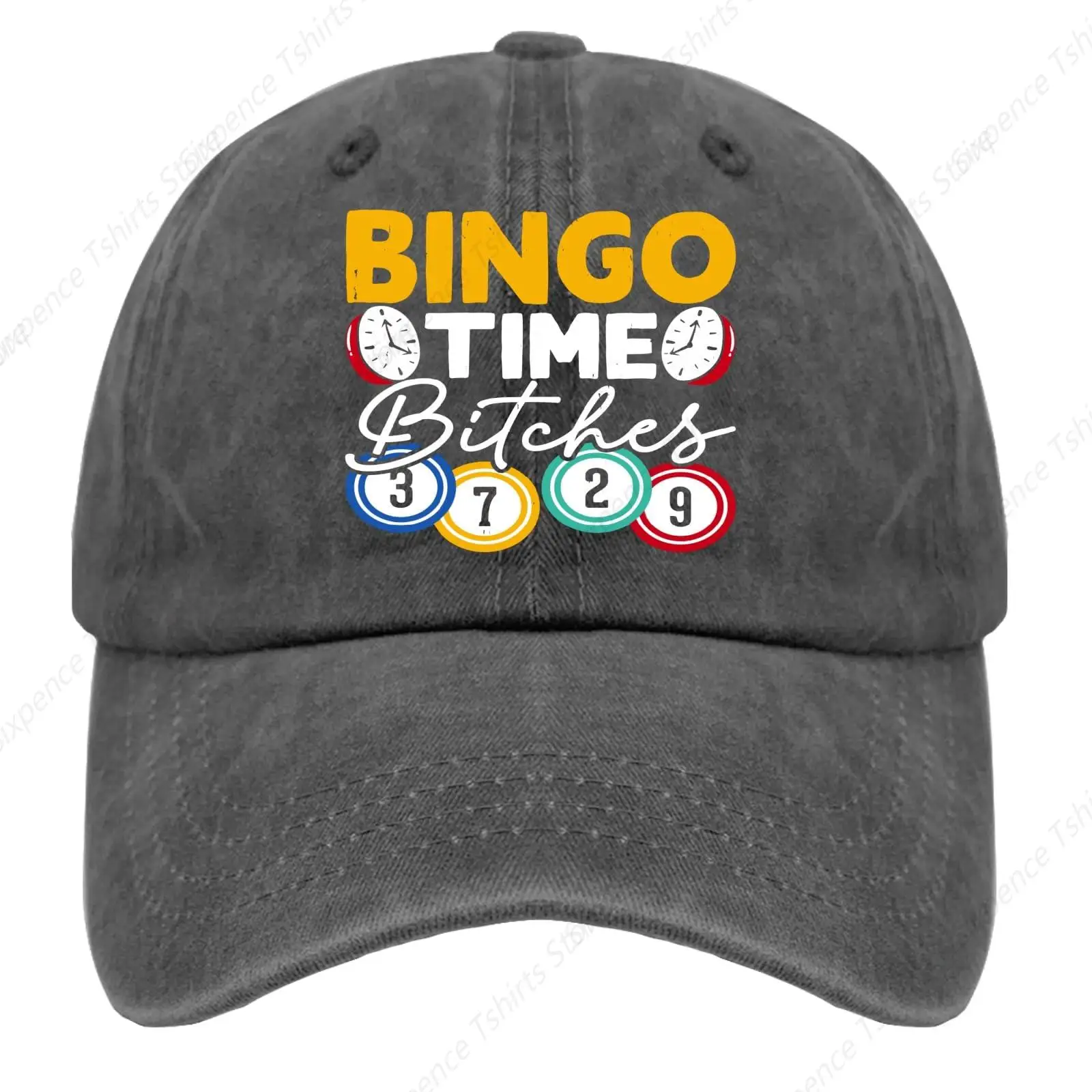 Bingo Time Caps Blue Hat Pigment Black Trucker Hats Gifts for Men Cool Cap