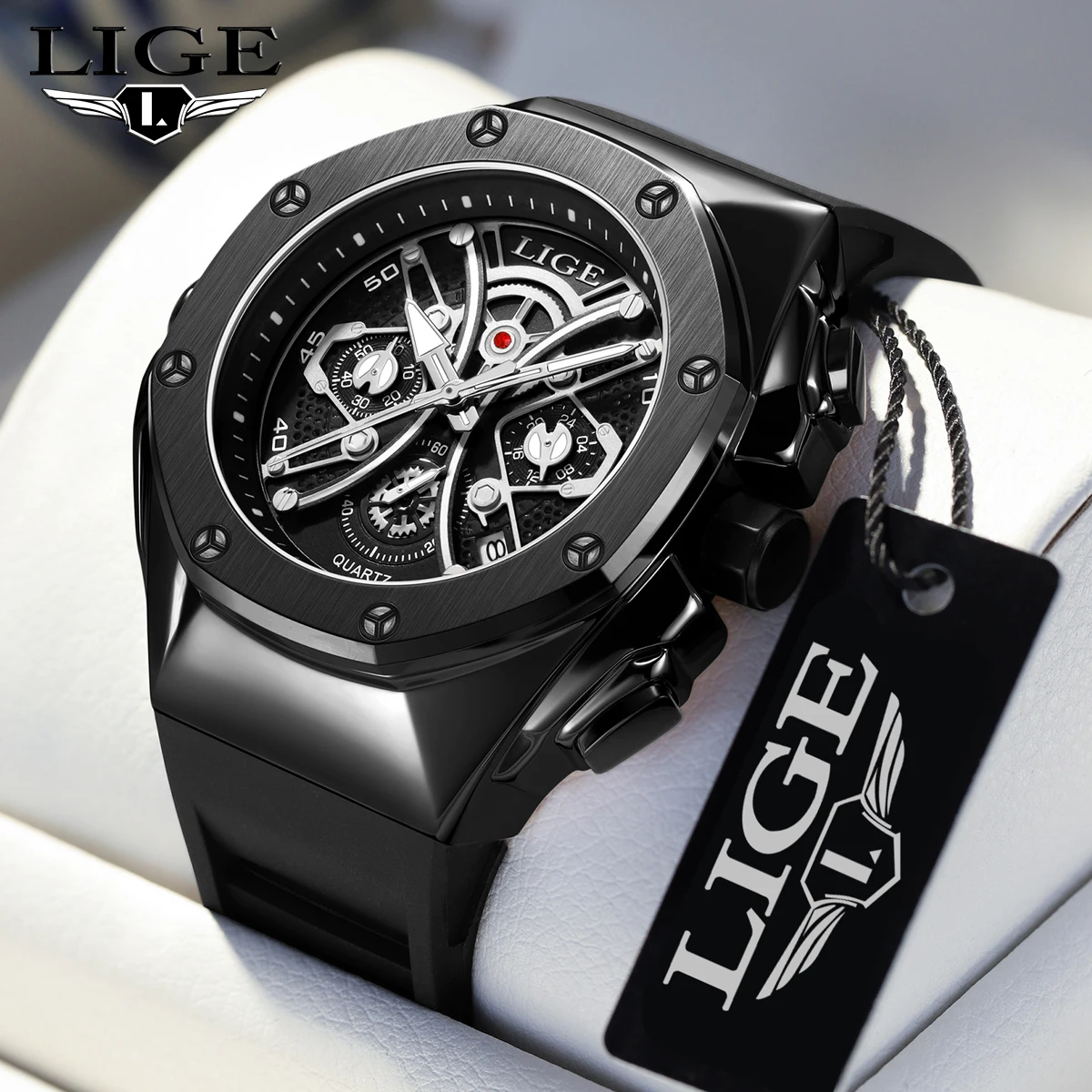 LIGE Neue Hohe Qualität Männer Uhr Luxus Mann Quarz Armbanduhr Wasserdicht Leucht Datum Edelstahl herren Uhren Casual Uhr