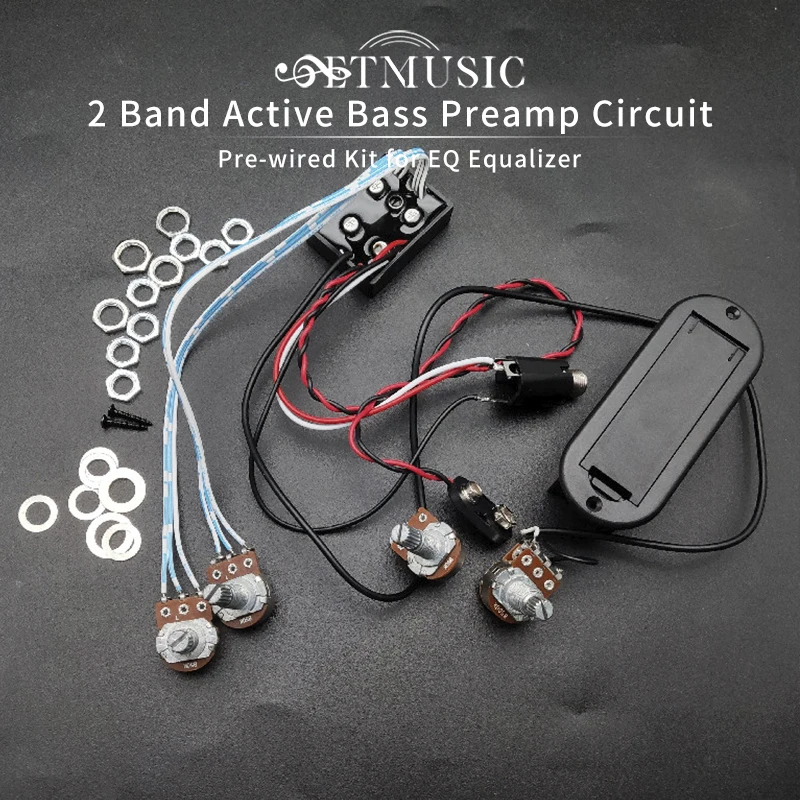 2 Band Pre-wired Active Bass Circuit Active & Passive EQ Equalizer Electric Bass Preamp Circuit