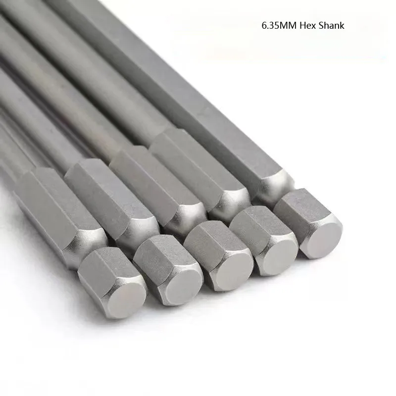 Imagem -02 - Elétrica Hex Bit Screwdrive Chave Allen s2 Liga Magnético Hex Haste Tamanho Grande h8 H10 H12 Alongar 150 mm 200 mm