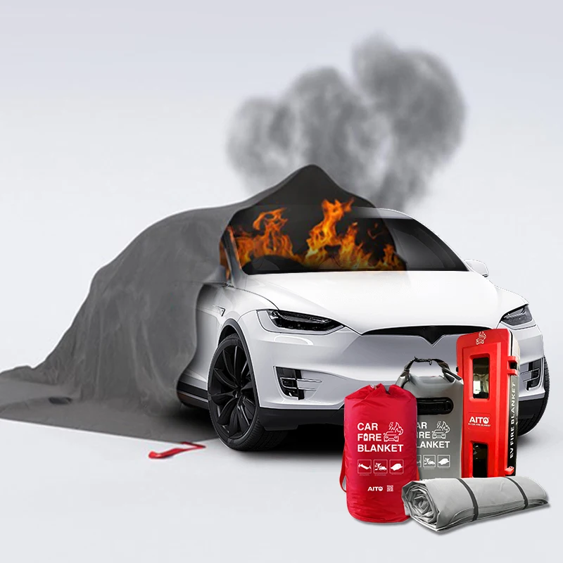 

6m X 8m Vehicle Specific Fire Protection Fiberglass Blanket EV Car Fire Limitation Blanket