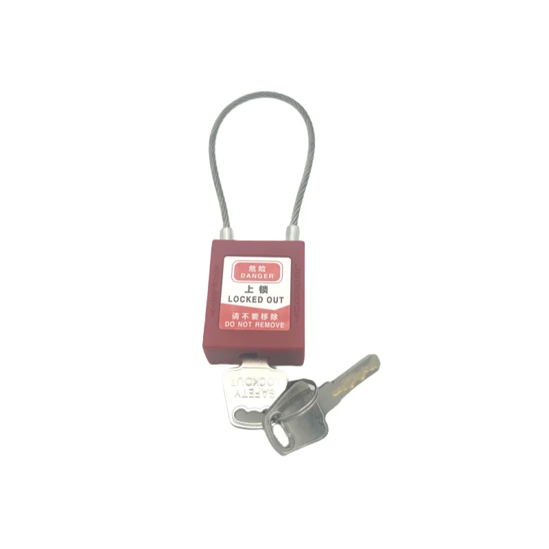 Steel Wire Padlock lockout steel rope lock danger lockout padlock