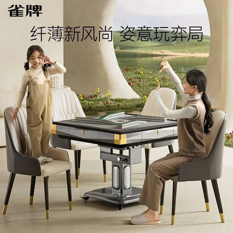 Fully Automatic Mahjong Machine with Big Whirlwind Roller Coaster Design Dual Purpose Folding Table for Household Dining and
