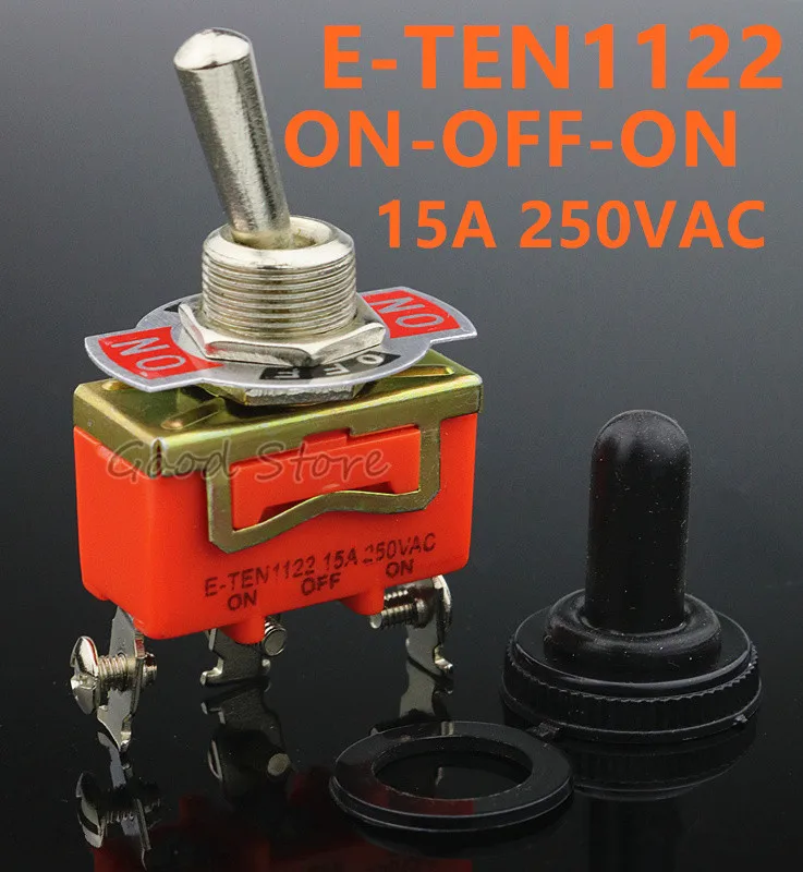 1PCS E-TEN1122  15A 250VAC 3PIN ON-OFF-ON Toggle switch Rocker switch The power switch micro switch orange