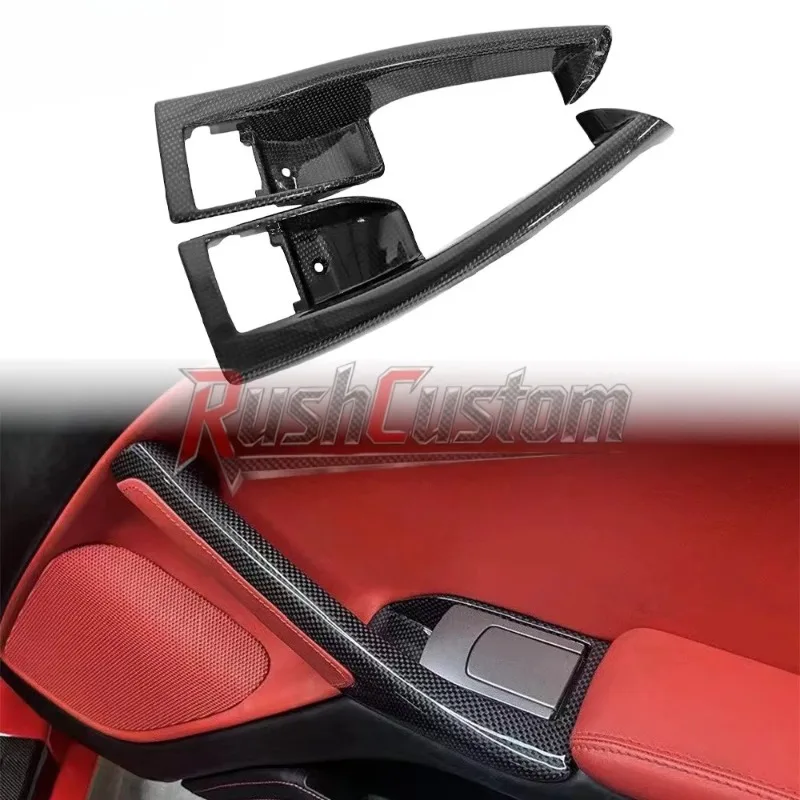 Dry Carbon Fiber Inner Door Handles for Ferrari F12 Interior Upgrade Parts Mirror Carbon Finish Ultra Lightweight Material
