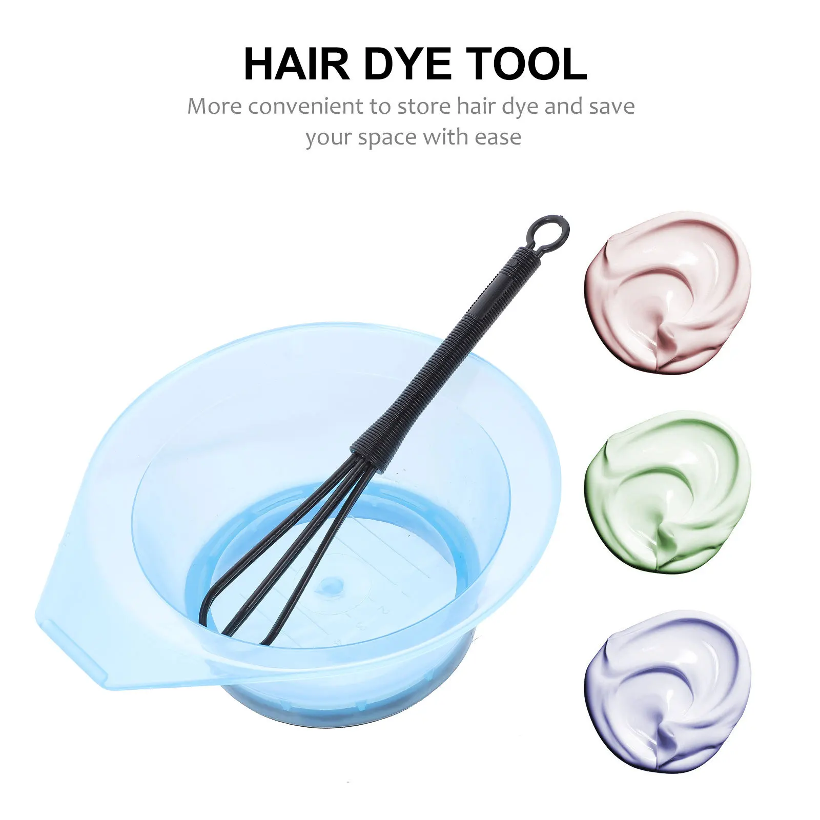 1 Set Hair Dye Bowl Kit Transparent Thickened Scale Design For Accurate Measurement Home Salon Use Hair Coloring Stirring Stick - Image 5