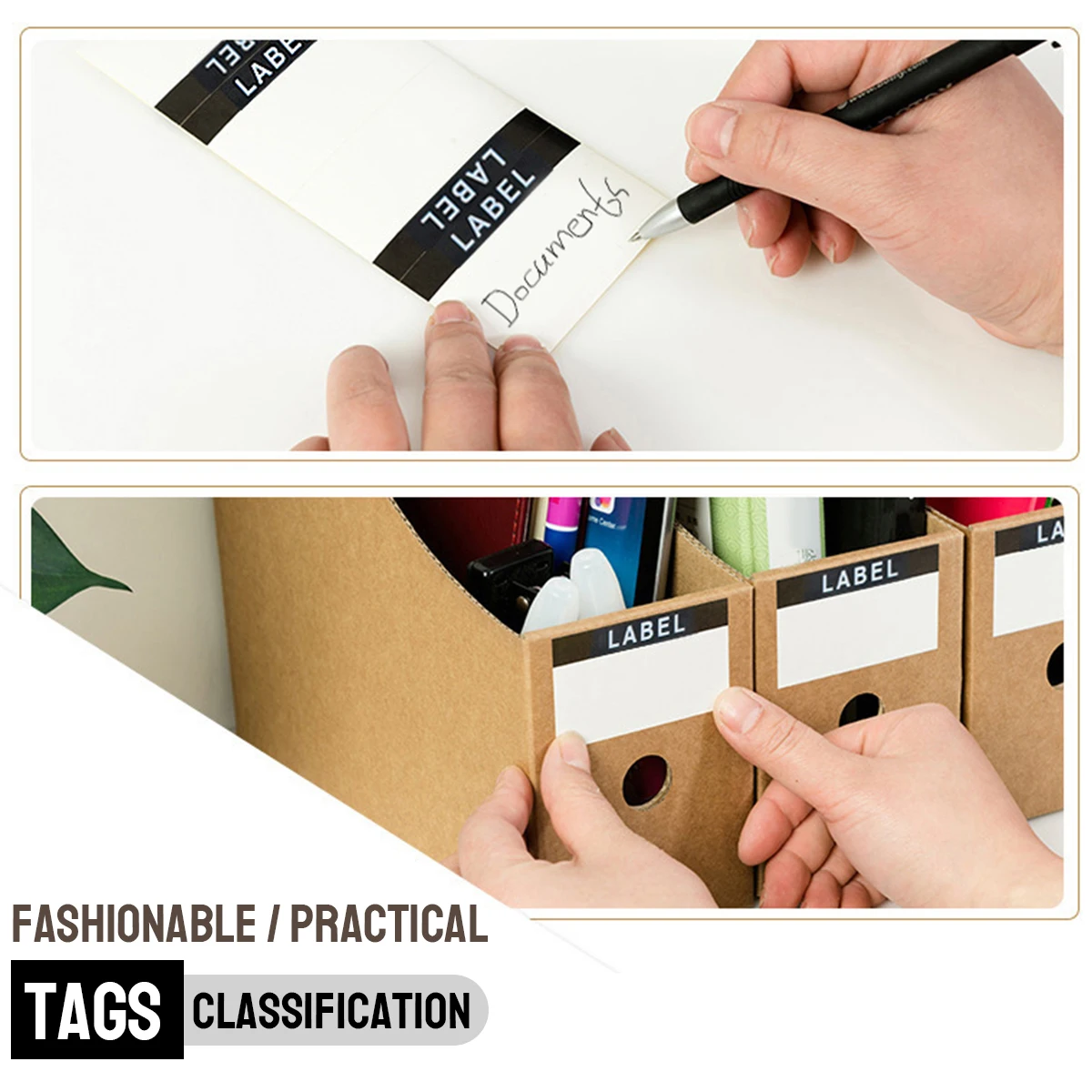 5 Packs Magazine File Holder Foldable Office Desktop File Organizer with Blank Label Stickers Book Storage Box for School Office