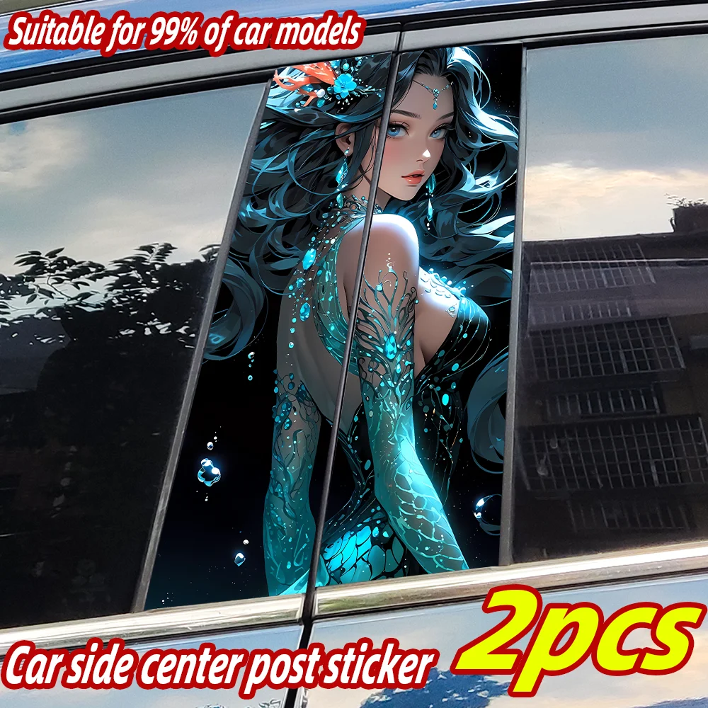 

Fairy Girl Car Stickers Anime Auto B-pillar Car Center Column Decor Cover Scratches Waterproof Sunscreen Vinyl Decal Accessories