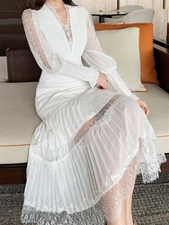 Woman 2023 Party Sundress Women Boho Lace Dresses Beach Backless Summer Sexy Vintage Dress Runway Sleeveless Embroidery Vestido
