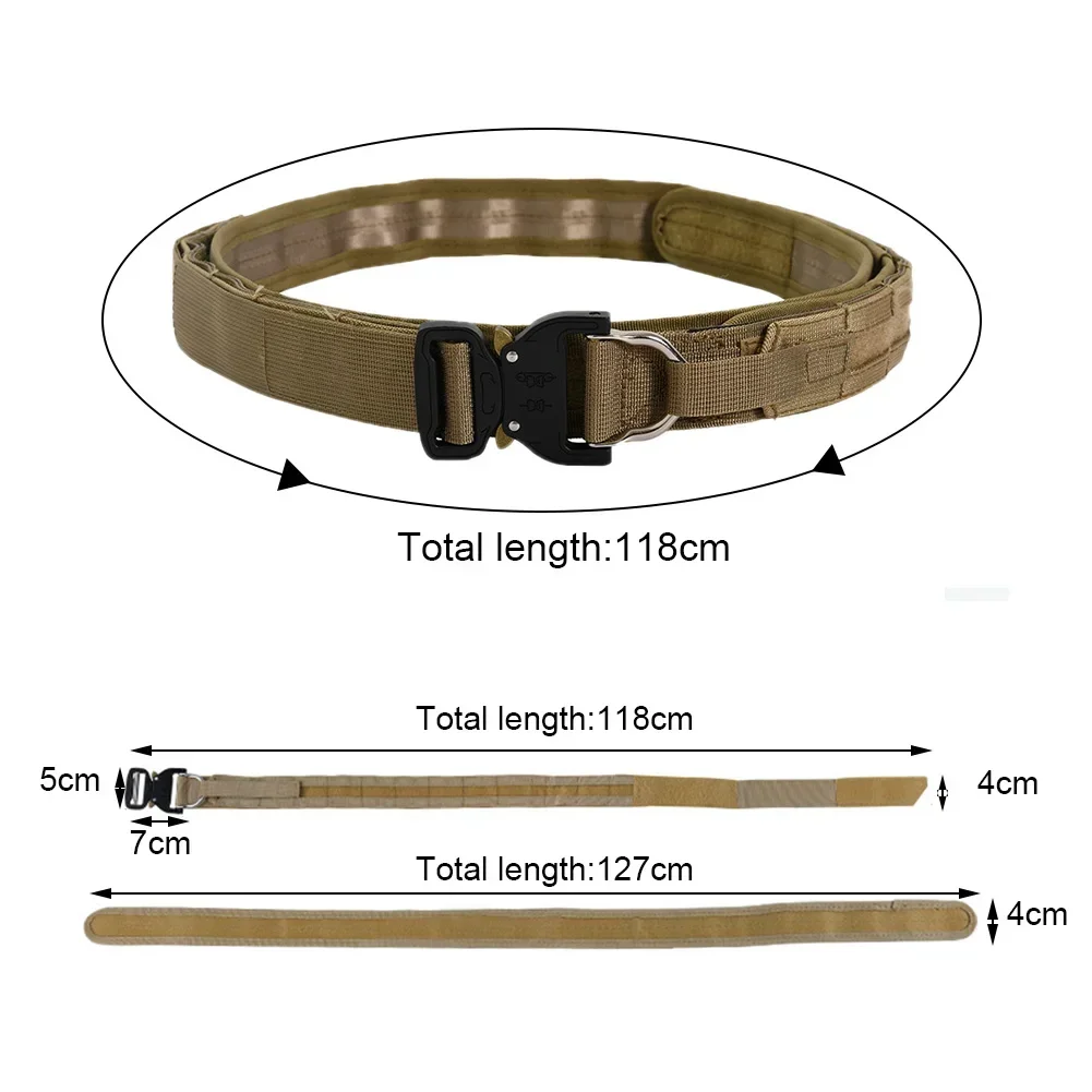 125cm 49-calowy taktyczny MOLLE CS na zewnątrz pas myśliwski RG myśliwski strzelec dwuwarstwowy twardy