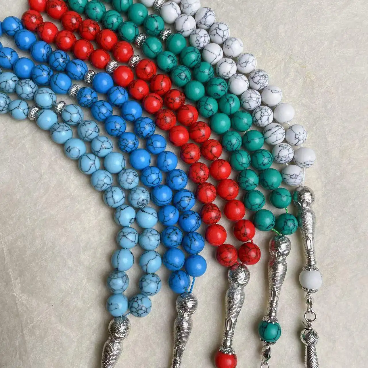 

5 шт./компл. ювелирный браслет Рамадан Ид подарок мусульманский тасбих натуральные бирюзовые камни четки исламские арабские четки 33 бусины 10 мм