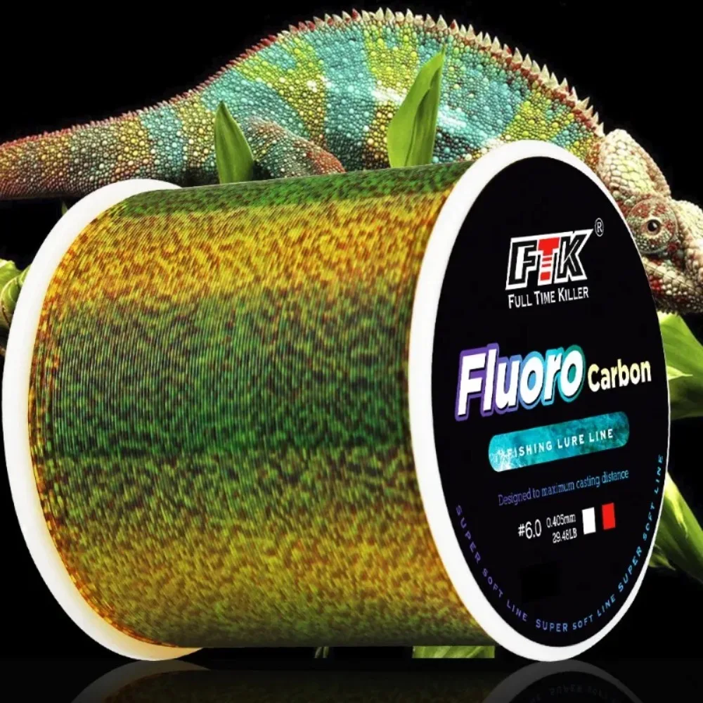 Ligne de pêche invisible Billings, ligne en nylon camouflage, ligne de pêche à changement de couleur, ligne principale résistante à l'abrasion en fluorocarbone