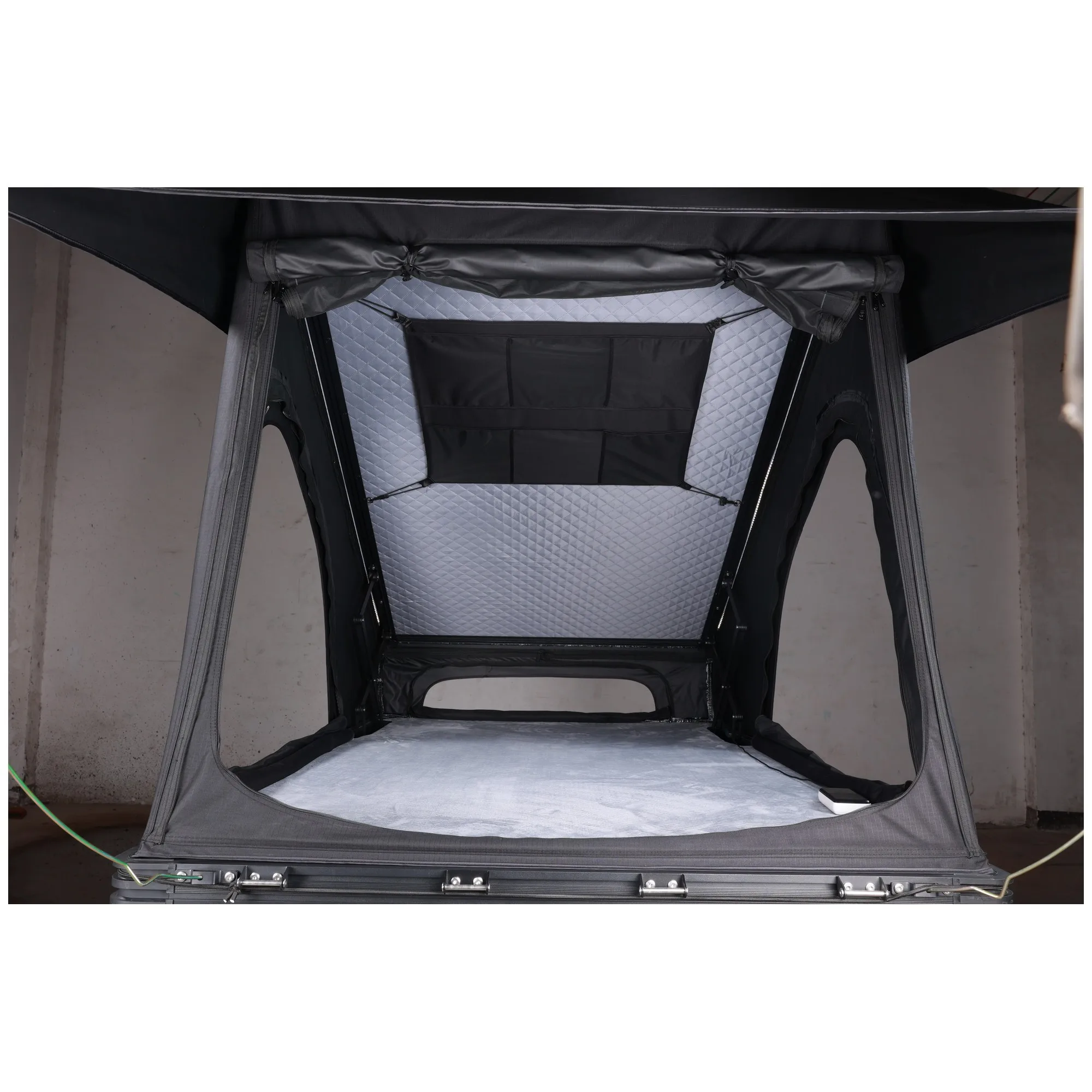 

New Upgrade Automatic Rooftop Tent Durable 4-Sided Window with Sturdy Aluminium Roof Top Pop-Up Triangle Hard Shell for Camping