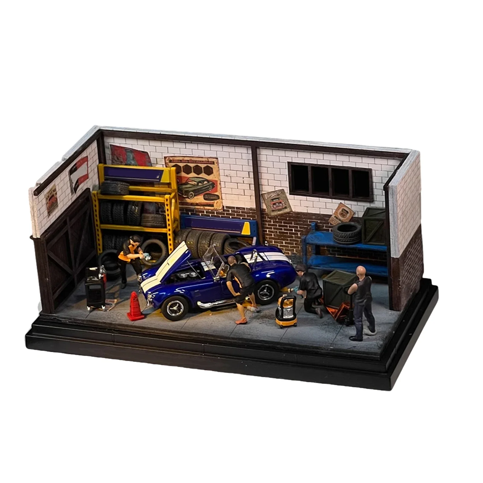 1/64 Scale Car Garage Model High Quality Repair Workshop Scene Display Model Accessory Easy To Assemble