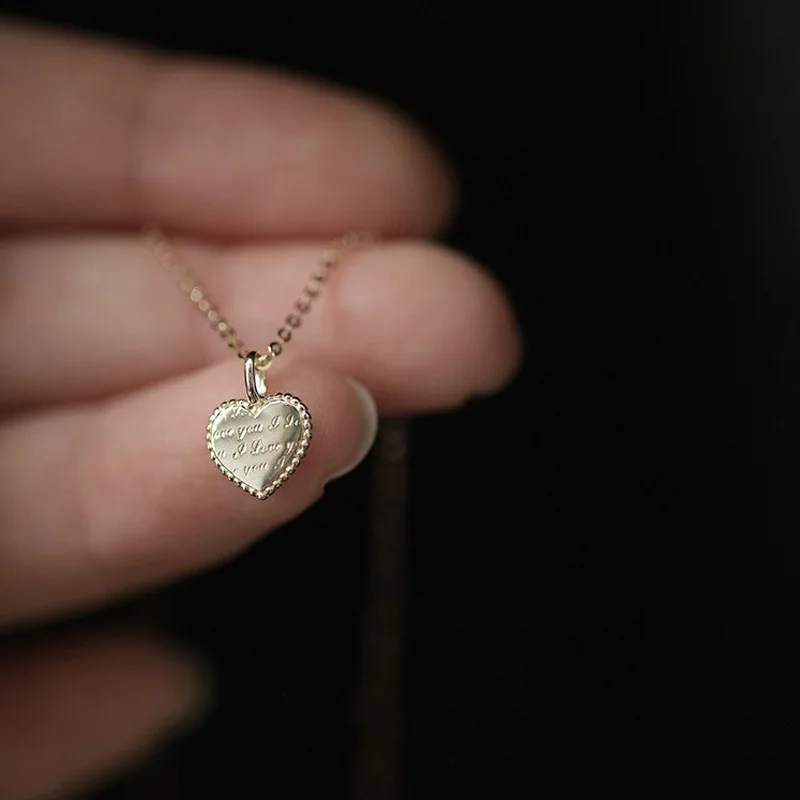 S925 Sterling Silver Classic Love Heart Choker Necklace Pendant for Women 14K Gold Plated Necklaces Wedding Party Jewelry Gift 4