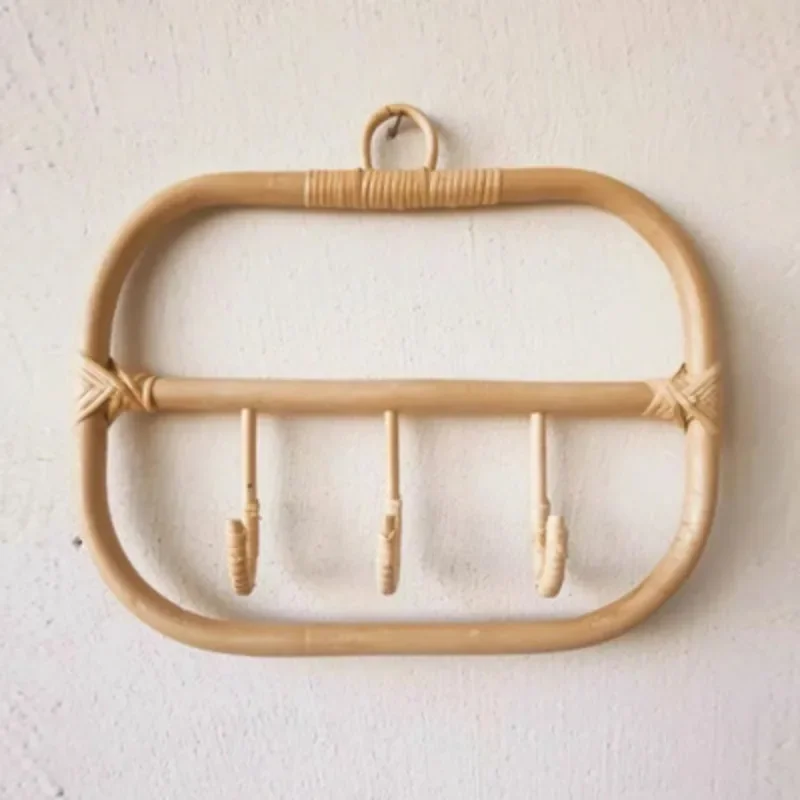

New Chinese-style coat hook rattan, shelf Nordic ins retro style homestay, bedroom creativity, clothes and hats, storage hooks