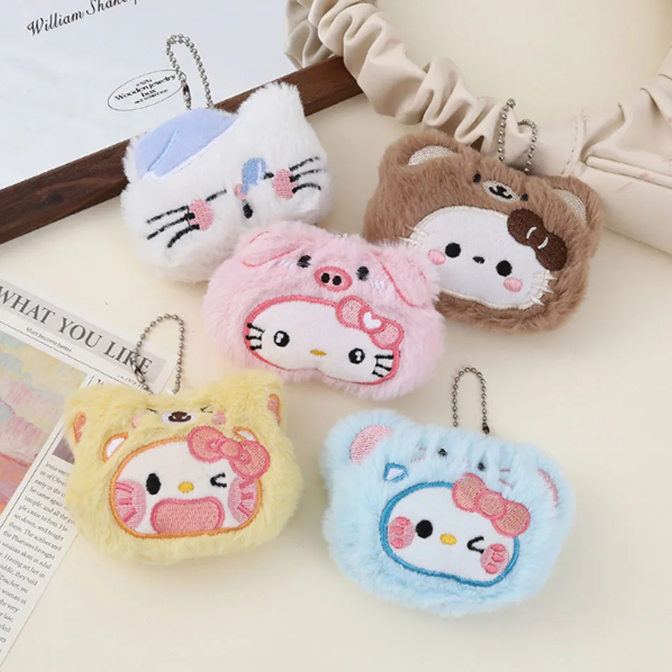 

1/4/10 шт. плюшевые брелоки Sanrio Hello Kitty в виде мультяшной кошечки, милые брелоки для ключей, подвески для студенческих сумок