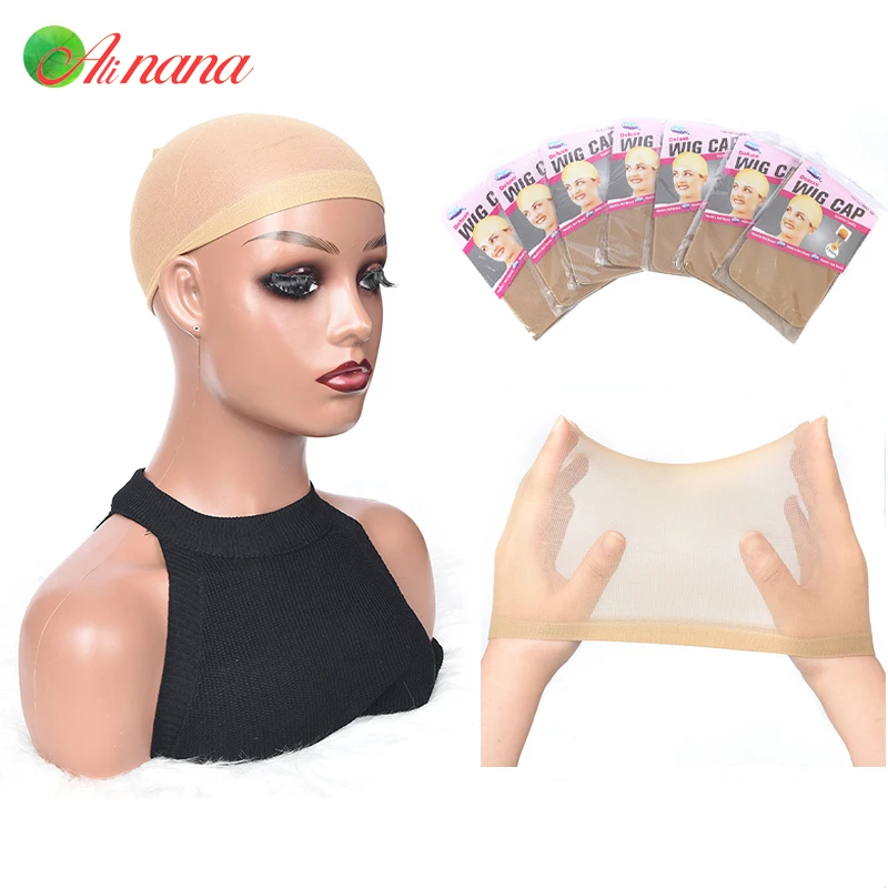 2 pcs/ Pack Wig Caps Hair Nets Weave Hairnets Wig Nets Stretch Mesh Caps Stocking Caps for Making Wigs Free Size Wig Accessories